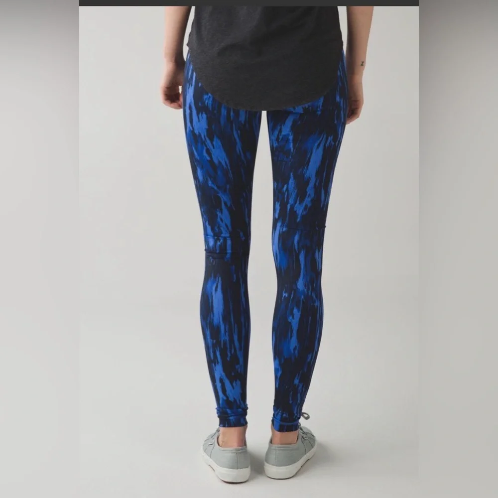 Lululemon Wunder Under High Rise Legging Painted Animal Sprinkler Black/Blue 2 - Picture 2 of 6